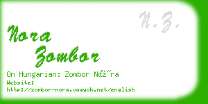 nora zombor business card